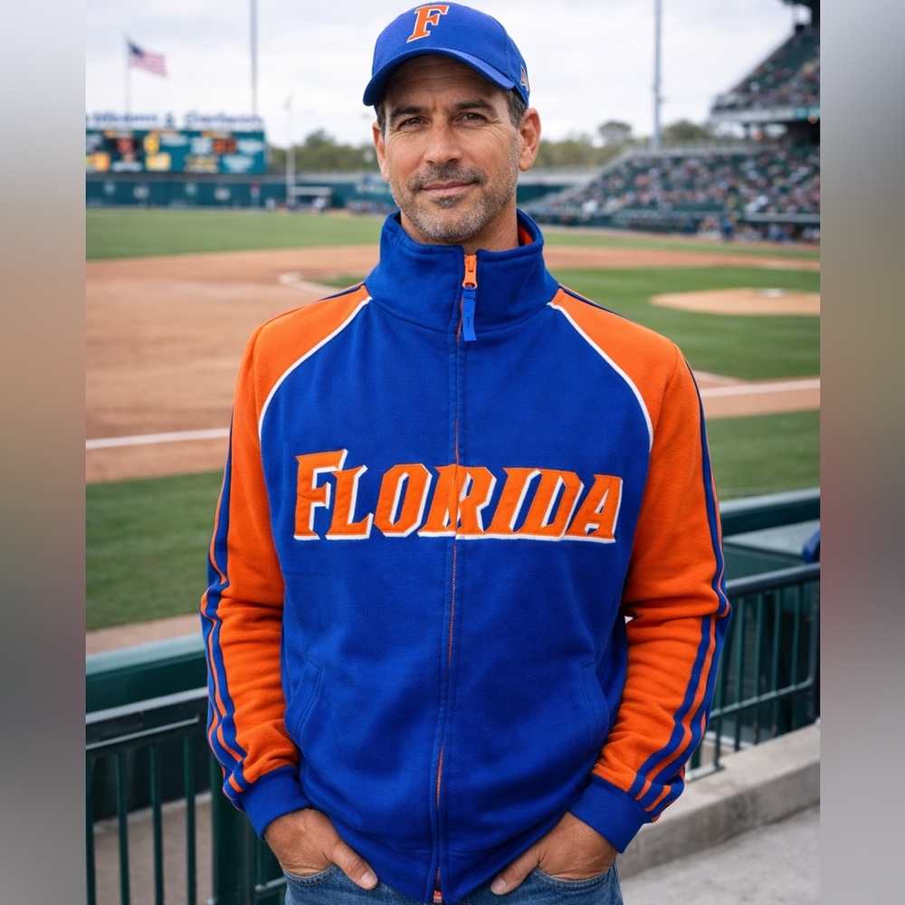 Vintage Florida Gators Blue & Orange Zip-Up Warm Up Jacket Size L